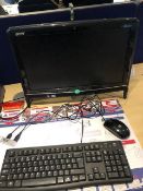 Acer Veriton Z2610G 20" all in one personal computer, & keyboard (2012) NB This lot to be removed on