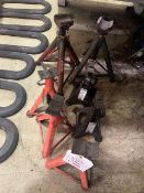 Eight various axle stands