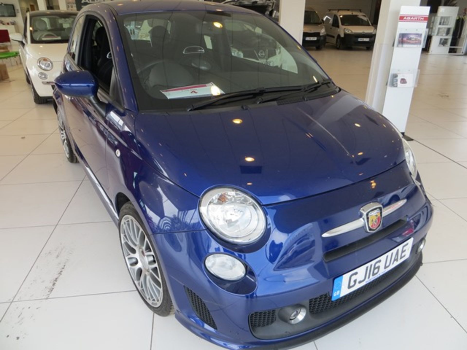 Fiat Abarth 595 1.4 T jet metallic blue Auto petrol 3 door hatchback, Alloy wheels,front fogs, air