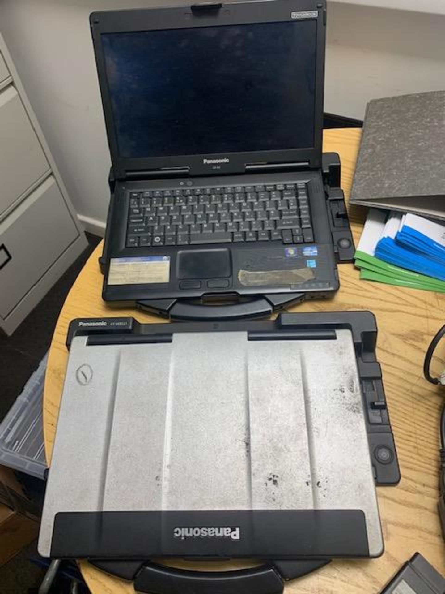 Two Witech toughbooks diagnostic kits c/w 2 micro pads 1 x 2.0 1 x early model and docking stations