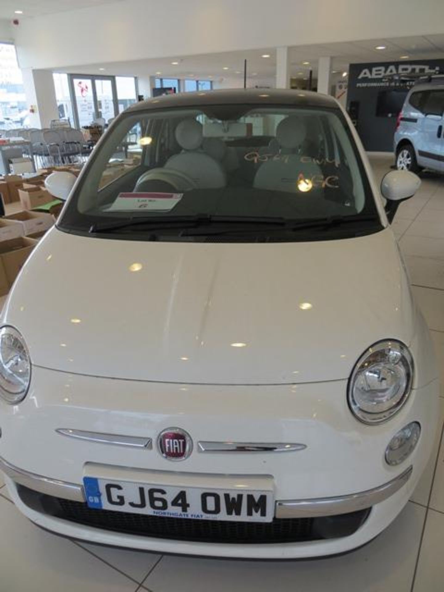 Fiat 500 twinair lounge petrol Auto 3 door hatchback, white, Air conditioning, alloy wheels, fixed - Image 2 of 7