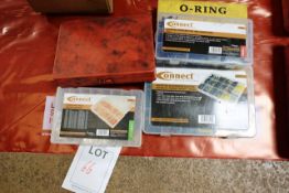 Five boxes of assorted connector kits, o-ring, common rail diesel injector washers, fuel line