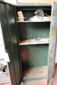Steel 2-door cabinet and assorted consumables/parts
