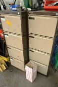 Three 4-drawer filing cabinets