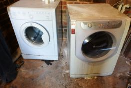 Indesit IDVA 735 7kg tumble dryer and Hotpoint AQXXL 129PJ washing machine