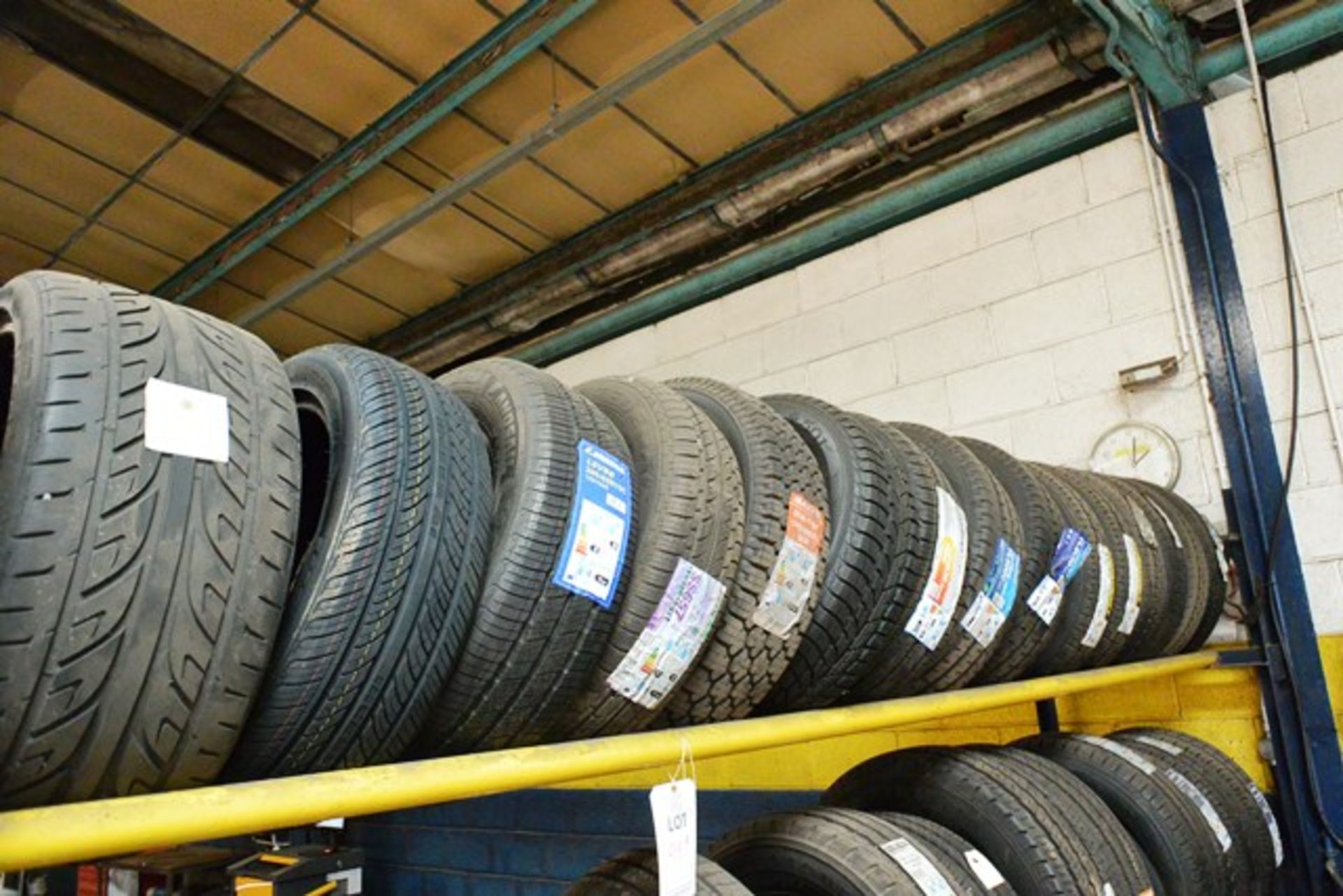 Contents of shelf to include assorted tyres (15 in total) Interested parties are requested to attend