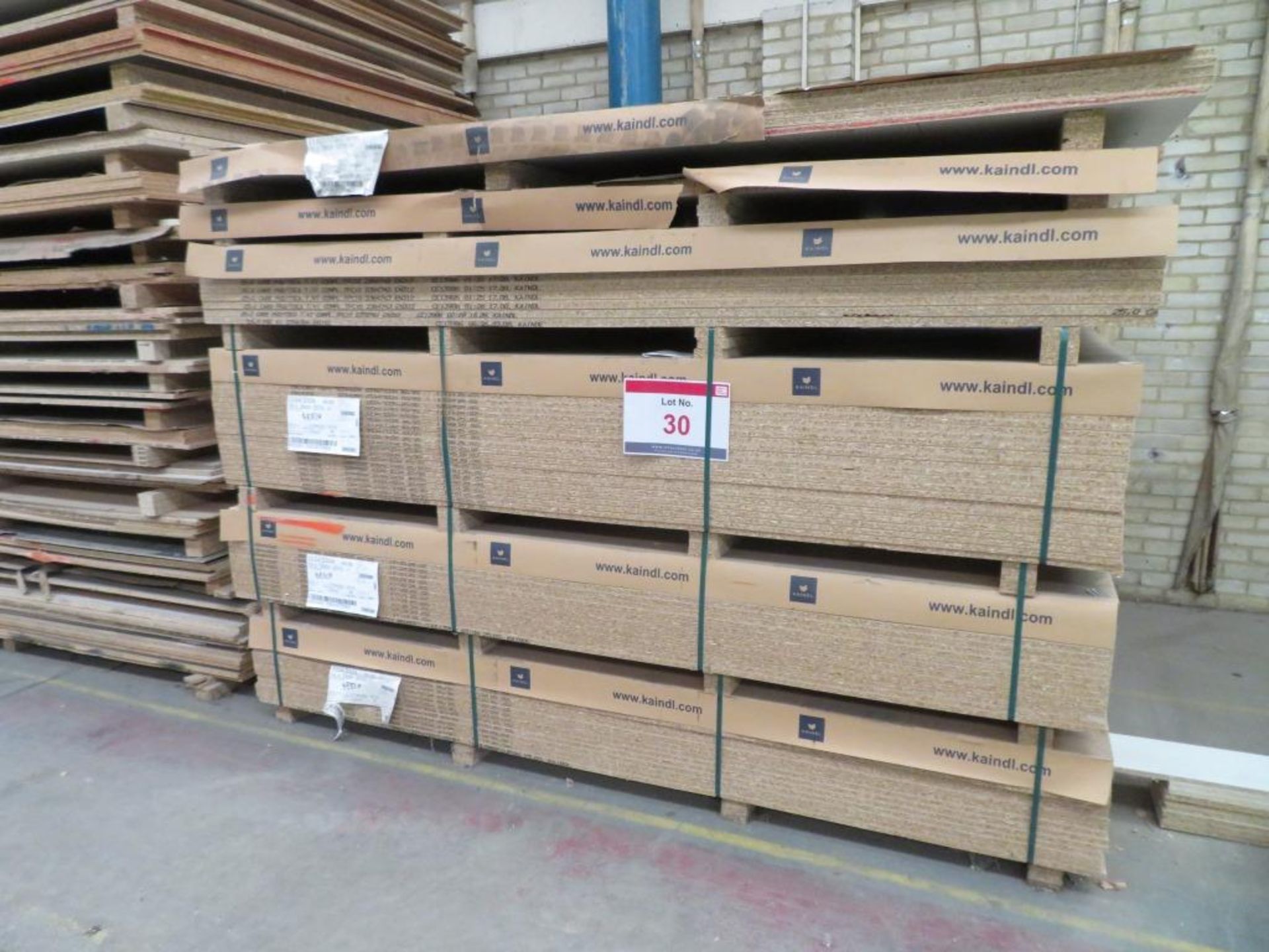 Approximately 78 mixed melamine faced chipboard panels