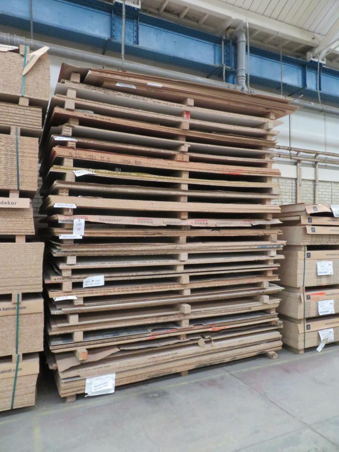 Approximately 72 mixed melamine faced chipboard panels