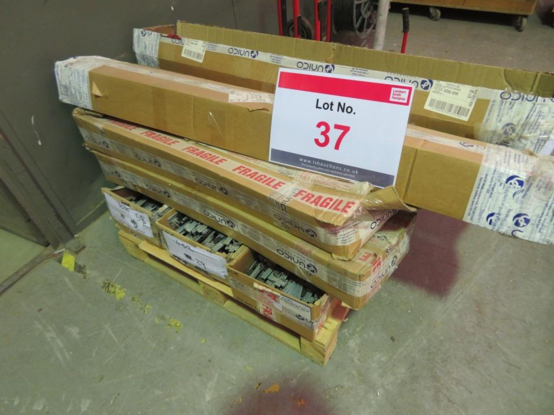 A pallet of drawer rollers