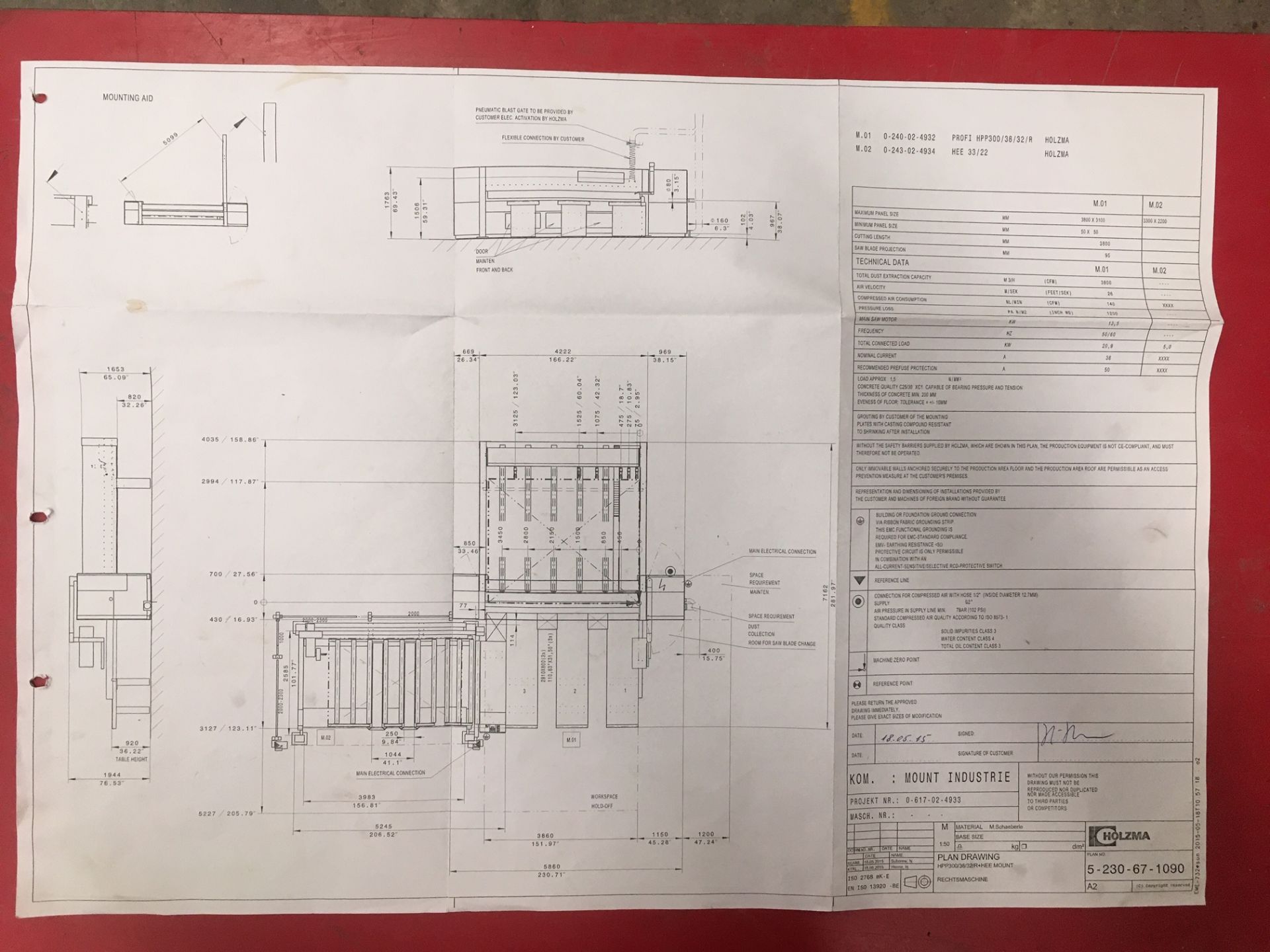 Holzma HPP300 profiLine panel saw, Type: HPP300/38/32, Serial No. 0-240-02-4932, Year of - Image 10 of 12