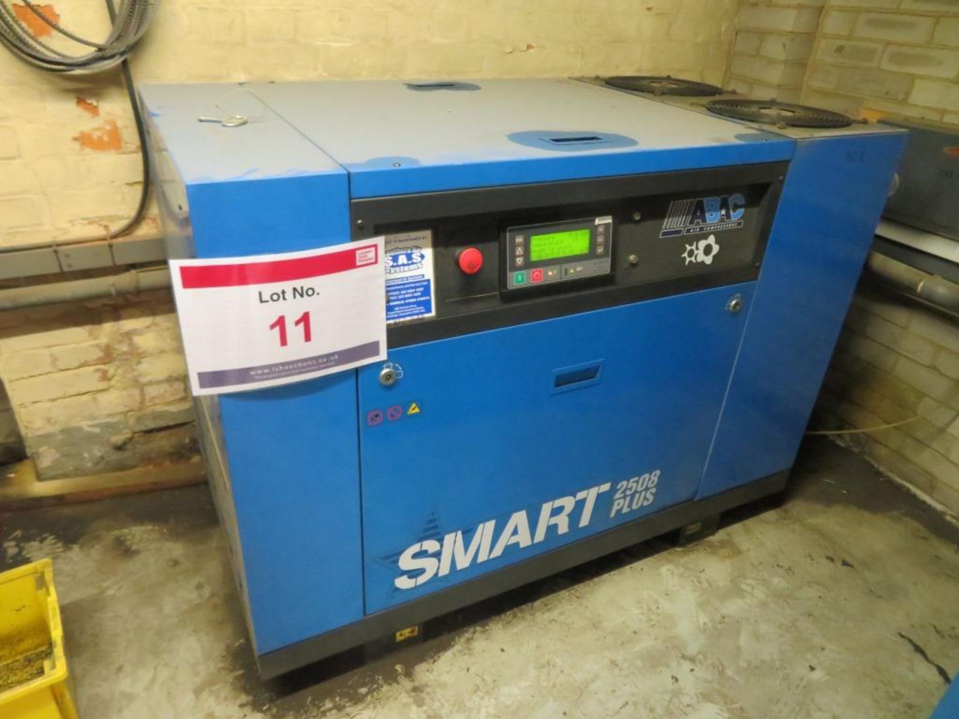 Abac Smart 2508 plus 8 bar compressor, Model: SM25, Serial No. 1441840001, with Masteria air dryer - Image 2 of 7