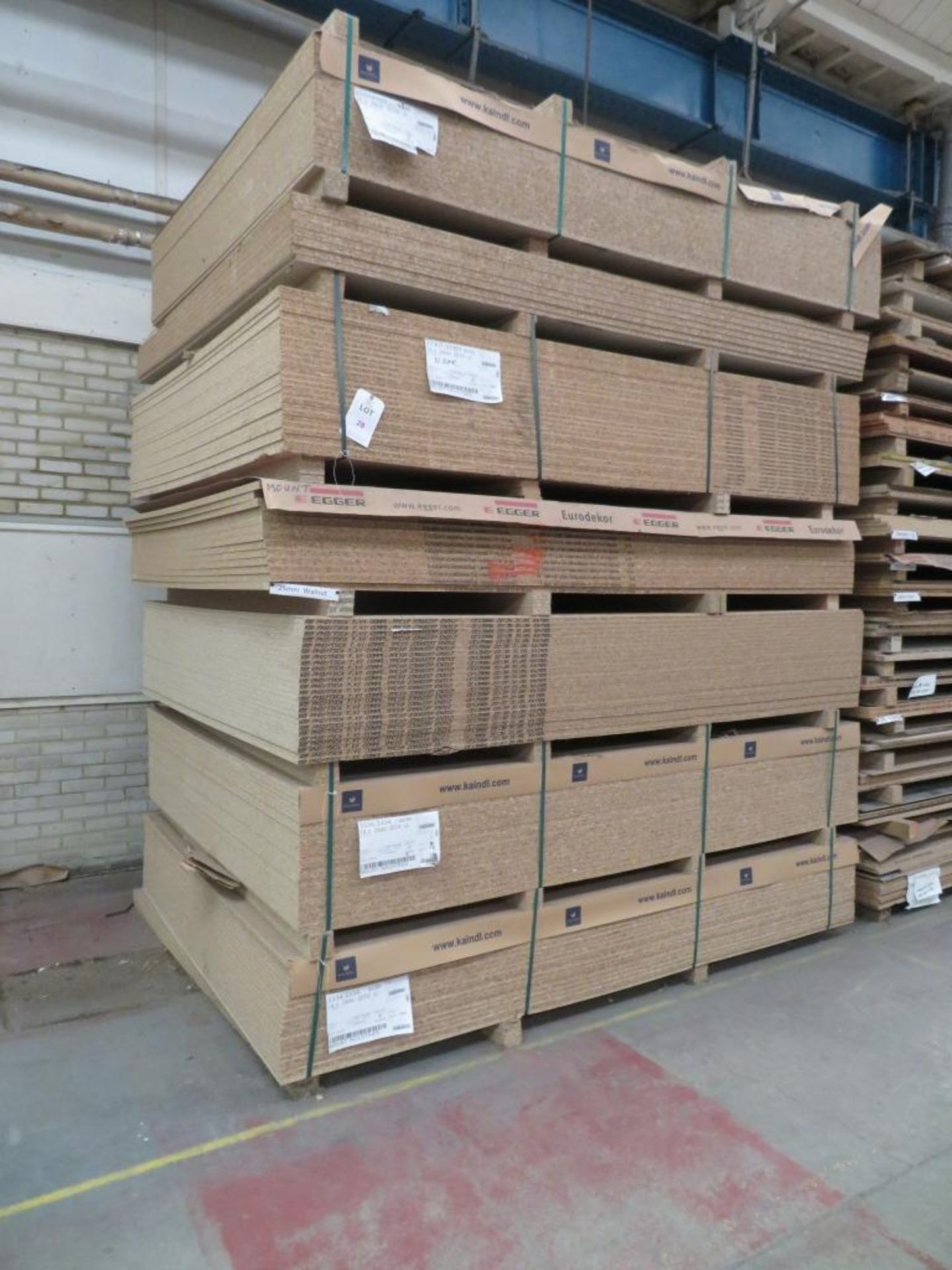 Approximately 133 mixed melamine faced chipboard panels