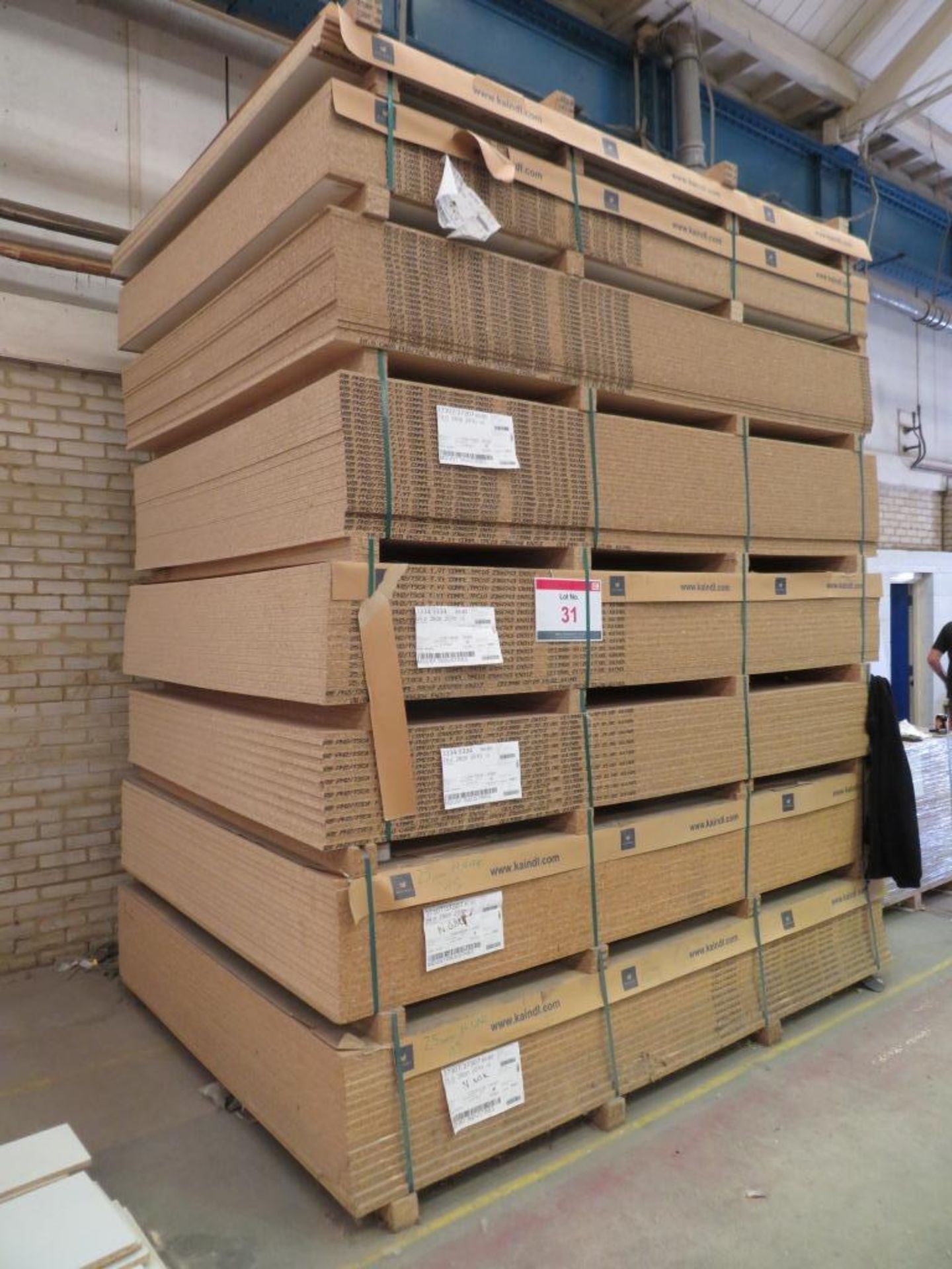 Approximately 134 mixed melamine faced chipboard panels