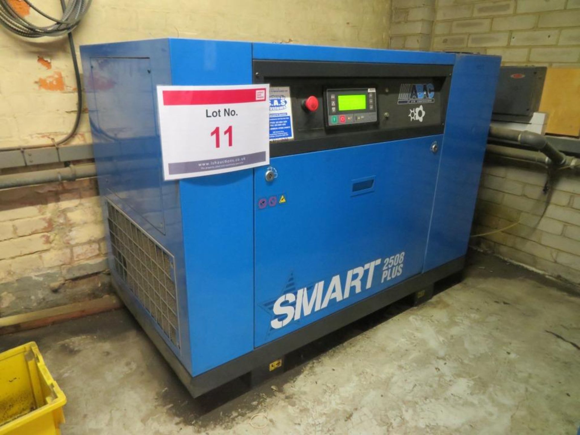 Abac Smart 2508 plus 8 bar compressor, Model: SM25, Serial No. 1441840001, with Masteria air dryer - Image 3 of 7