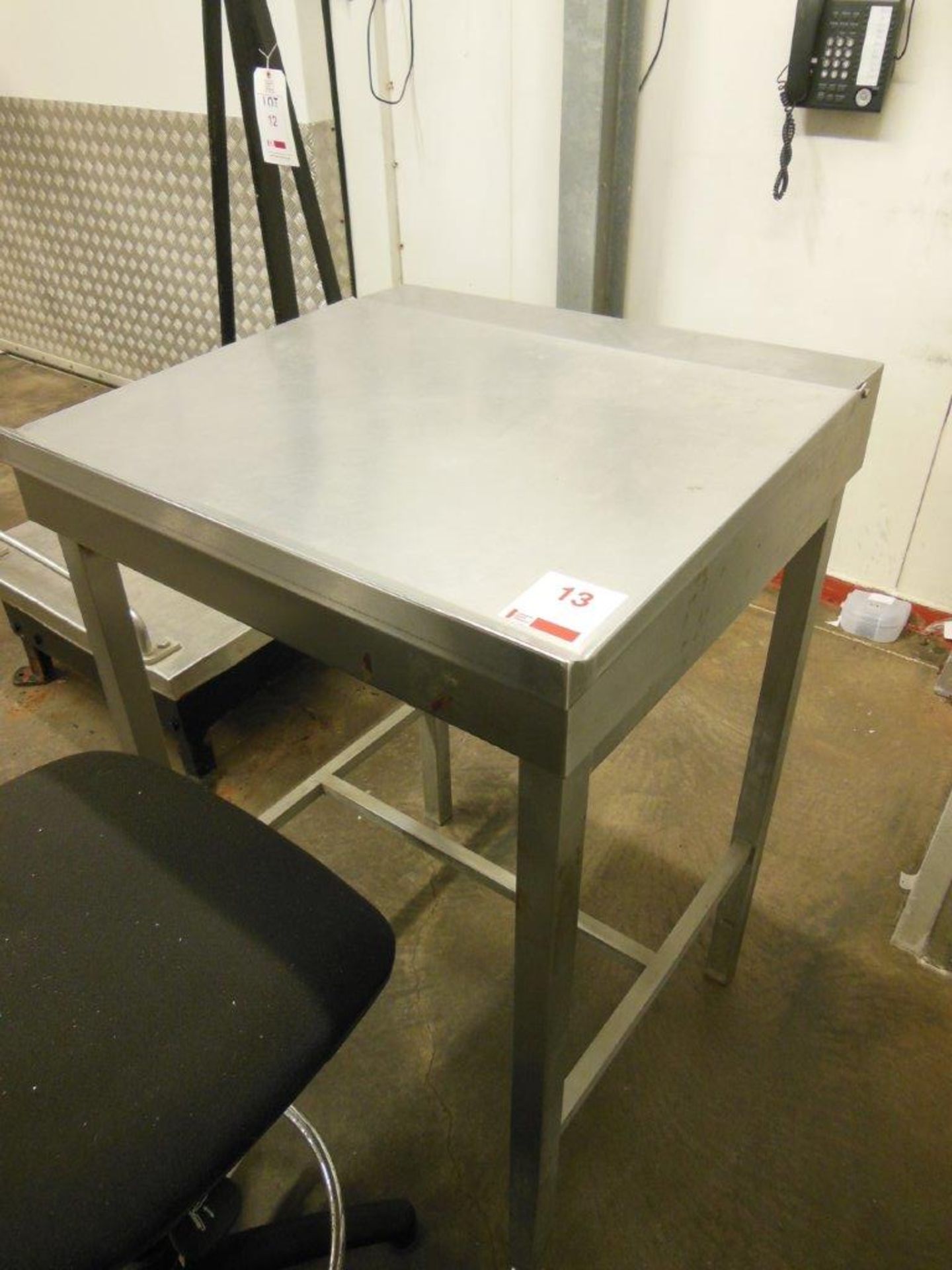 Stainless steel lift top lecturn (690 x 640 x 1000mm) complete with tweed up high swivel stool