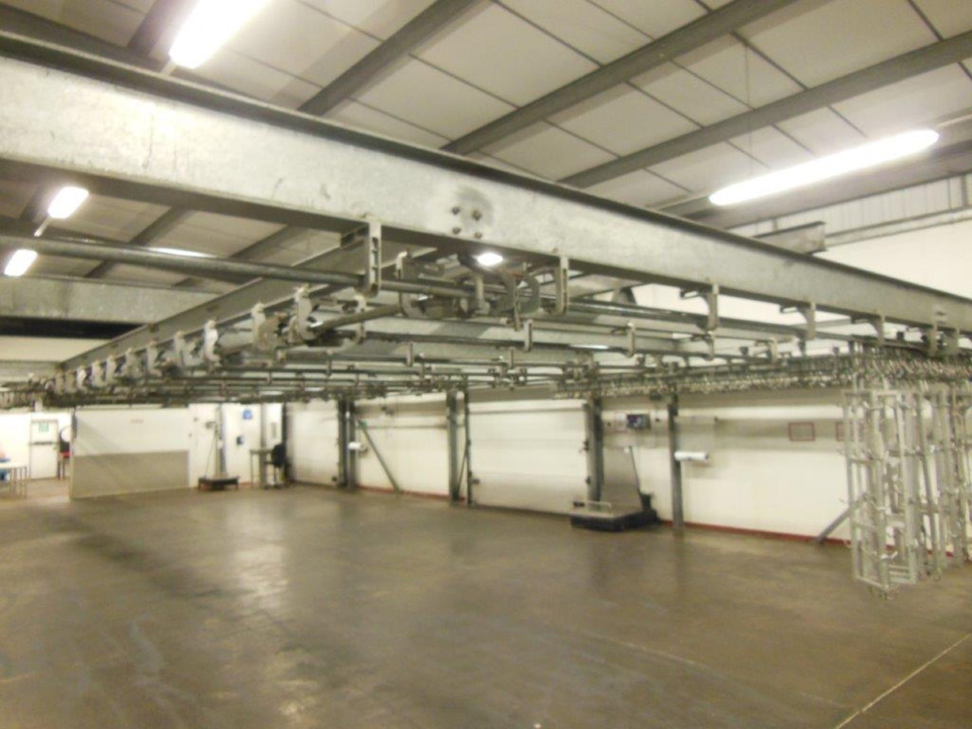 Galvanised steel purpose built overhead carcass transport system, approx. 290m total run with - Image 3 of 8