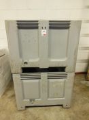 2 x grey plastic stillage crates