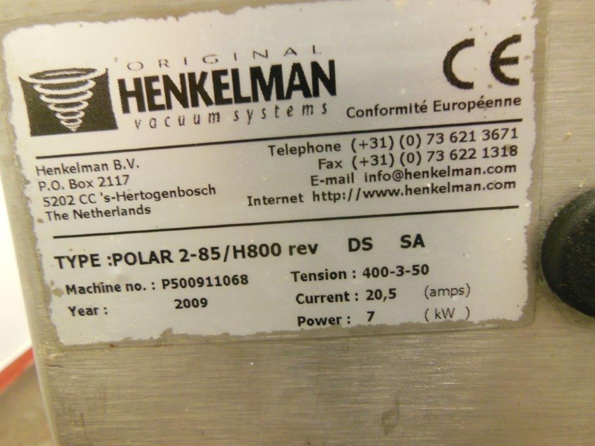 HENKELMAN vacuum systems Polar 2-85/H800 twin station vacuum packaging machine, serial no: - Image 3 of 3