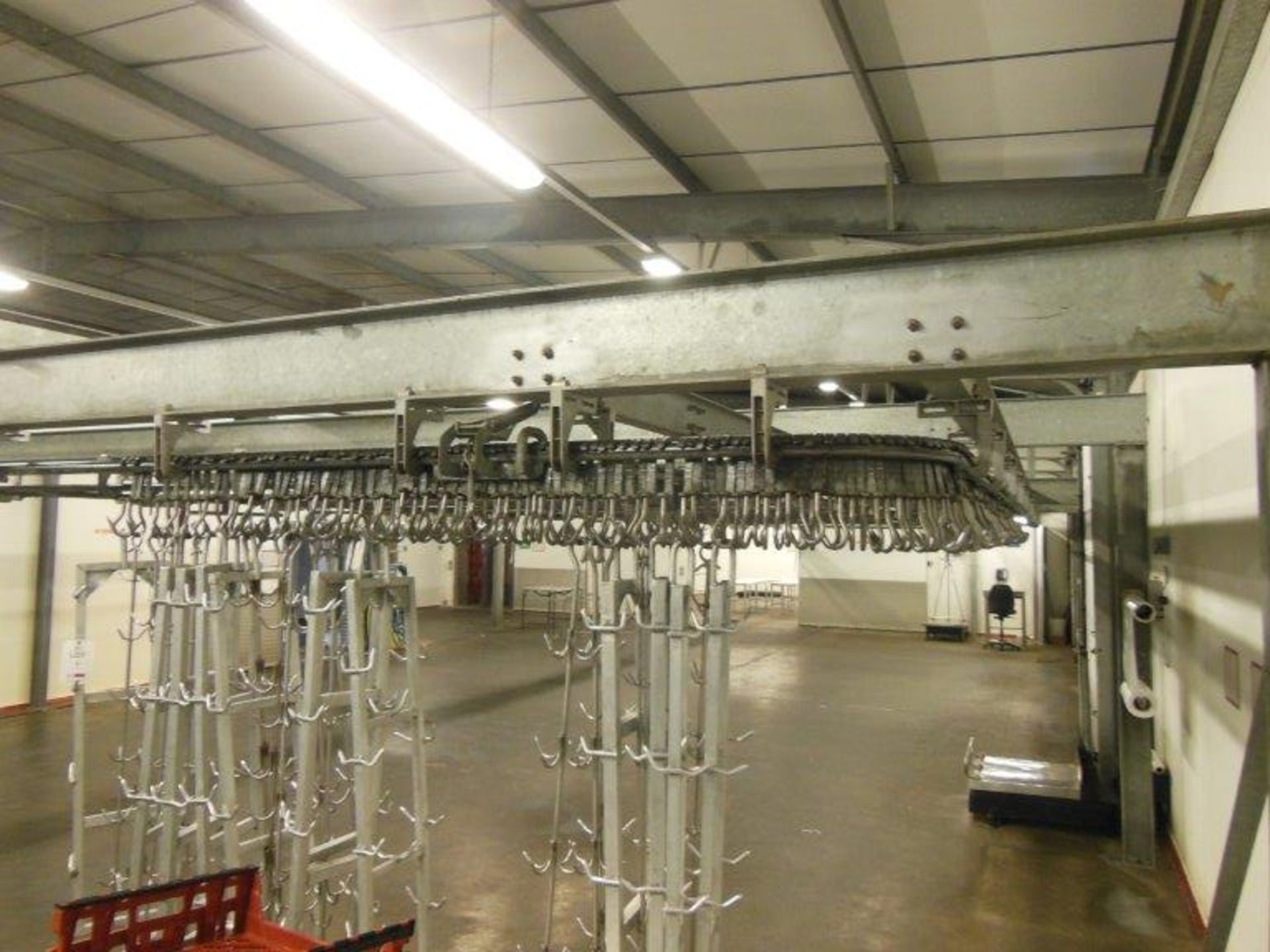 Galvanised steel purpose built overhead carcass transport system, approx. 290m total run with - Image 2 of 8