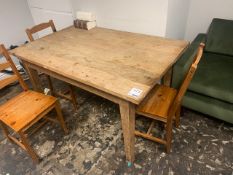 Solid oak dining table with 3 chairs