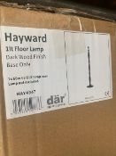 2 x Hayward dark wood finish light stands, Boxed, (RRP £50 each) (RRP £100)