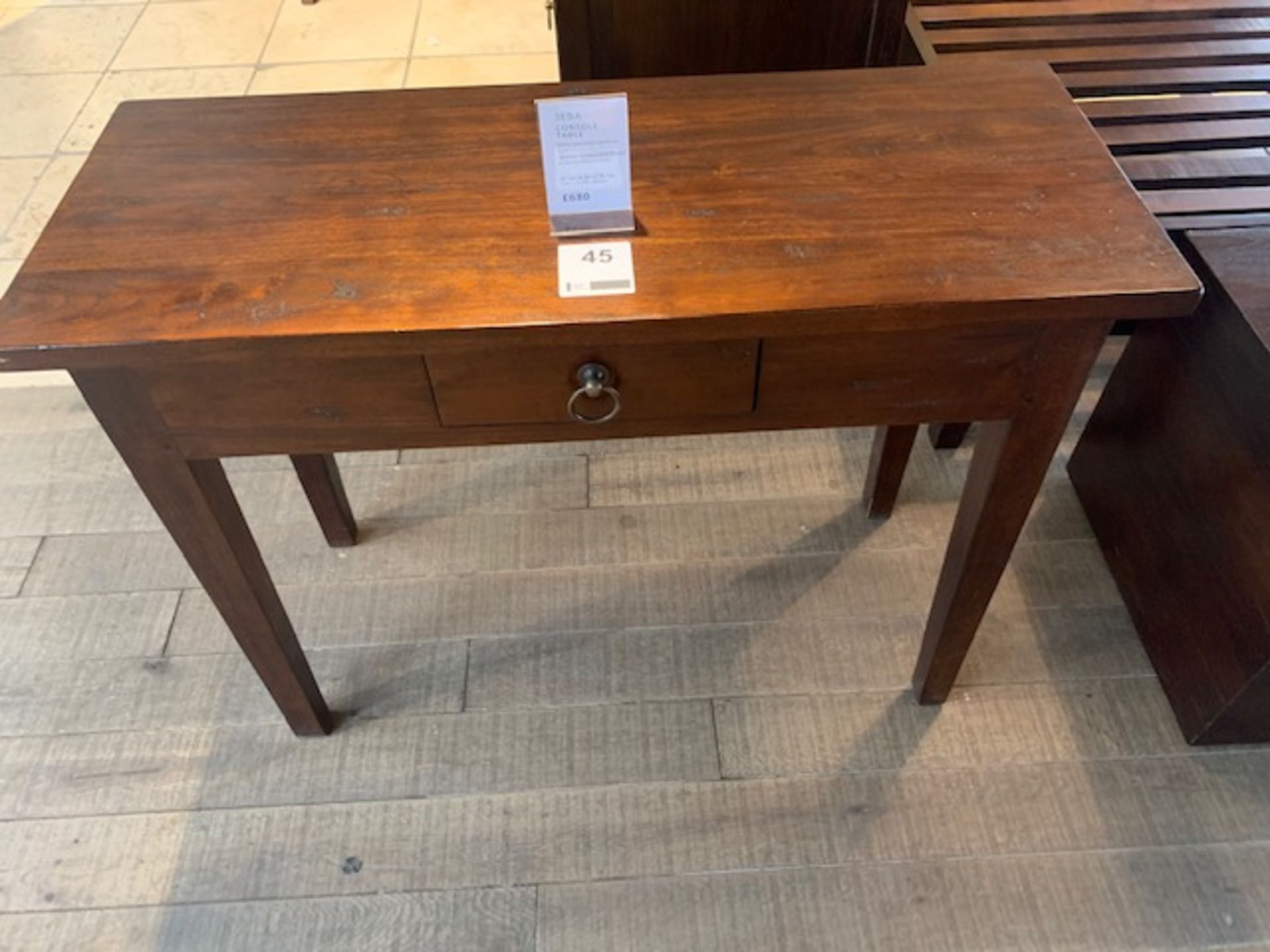 Lombok Seba solid teak console table W100cm D40cm H76cm RRP £680