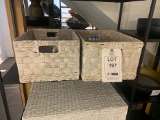 2 x Lombok water hyacinth shelf storage baskets (RRP £35 each) (RRP £70)