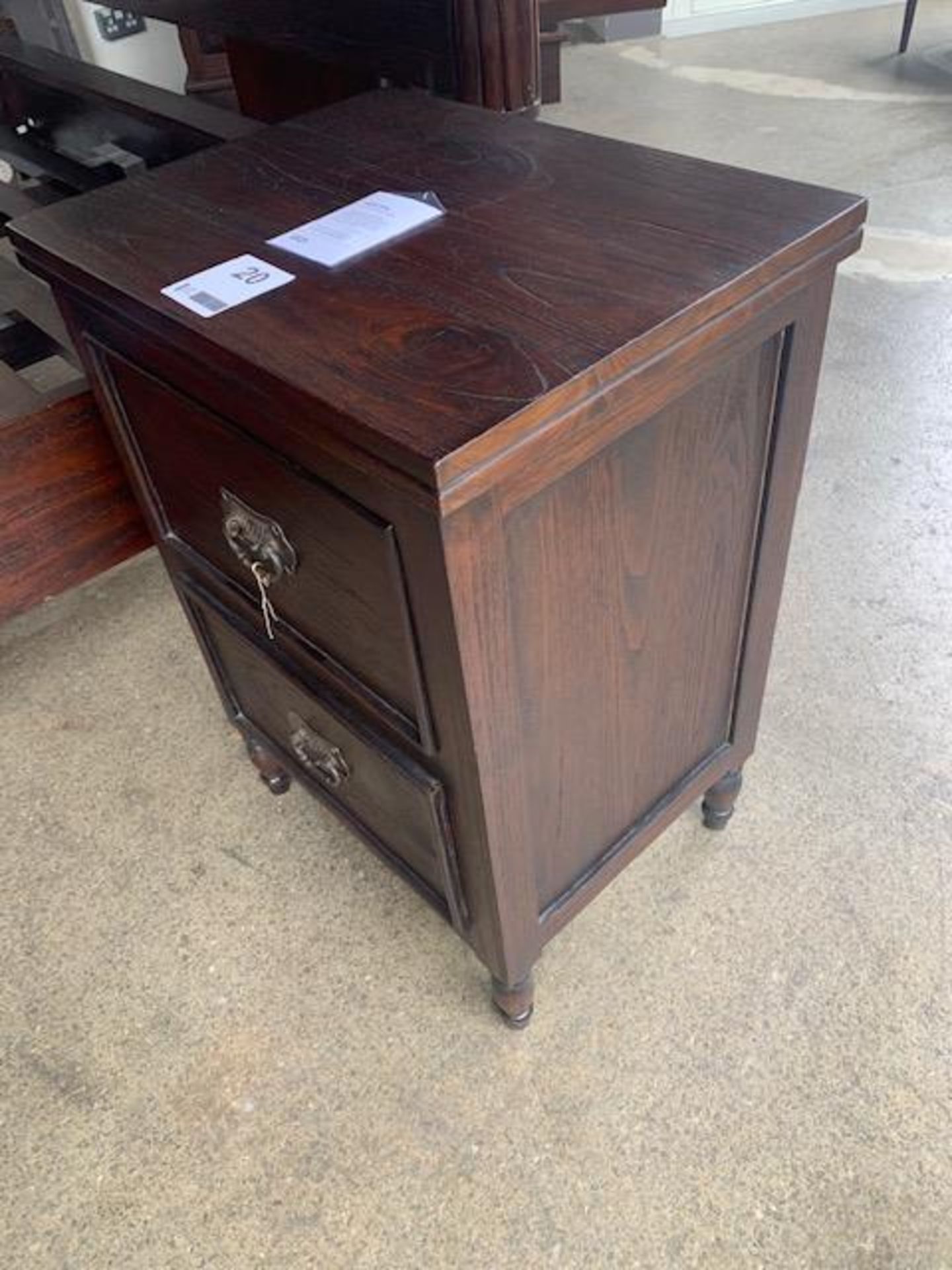 Lombok Keraton Solid Teak Carved Bedside Table W53cm D41cm H75cm RRP £525 - Image 2 of 4