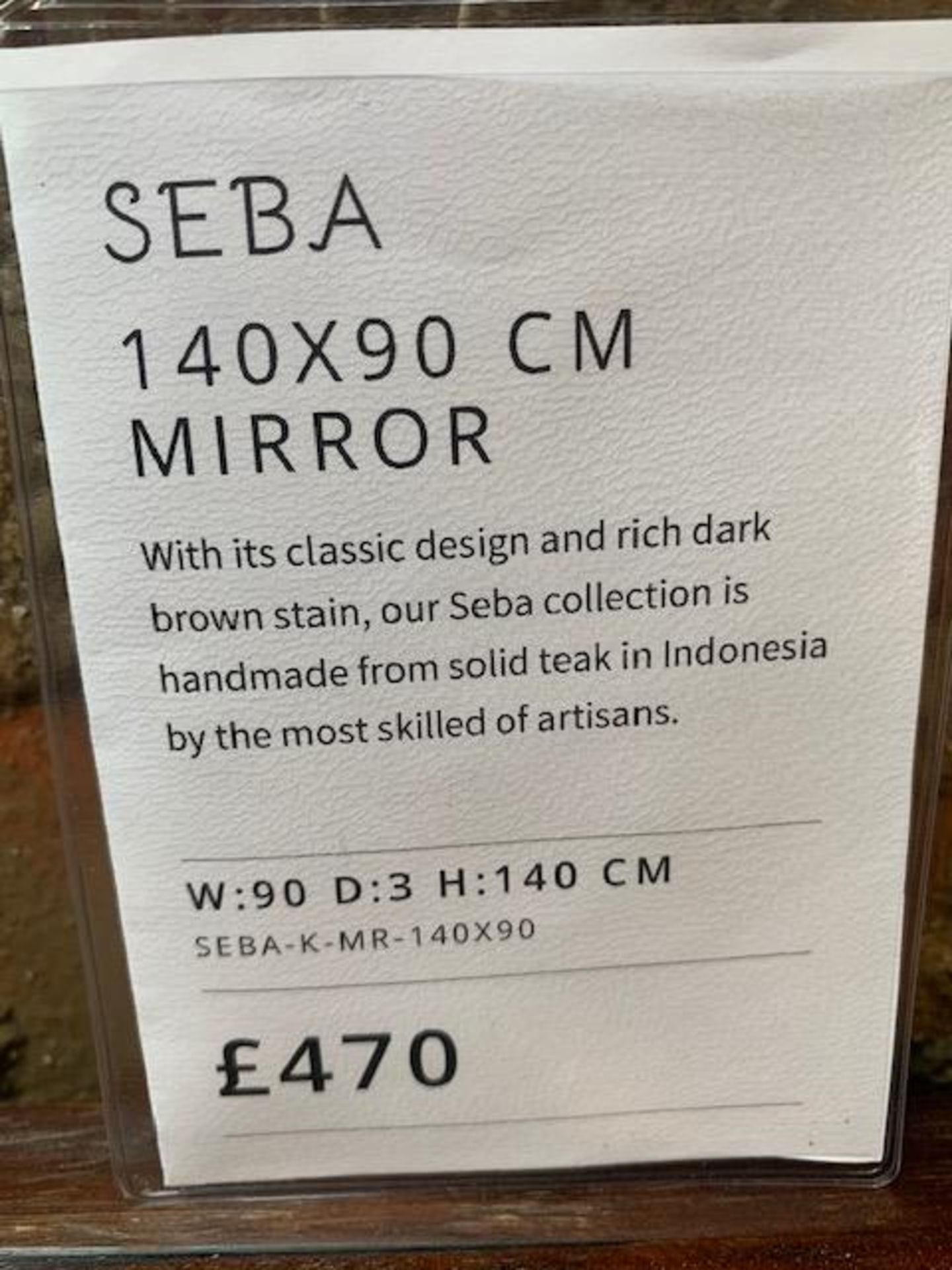 Lombok Seba solid medium teak mirror 140cm x 90cm RRP £470 - Image 3 of 3