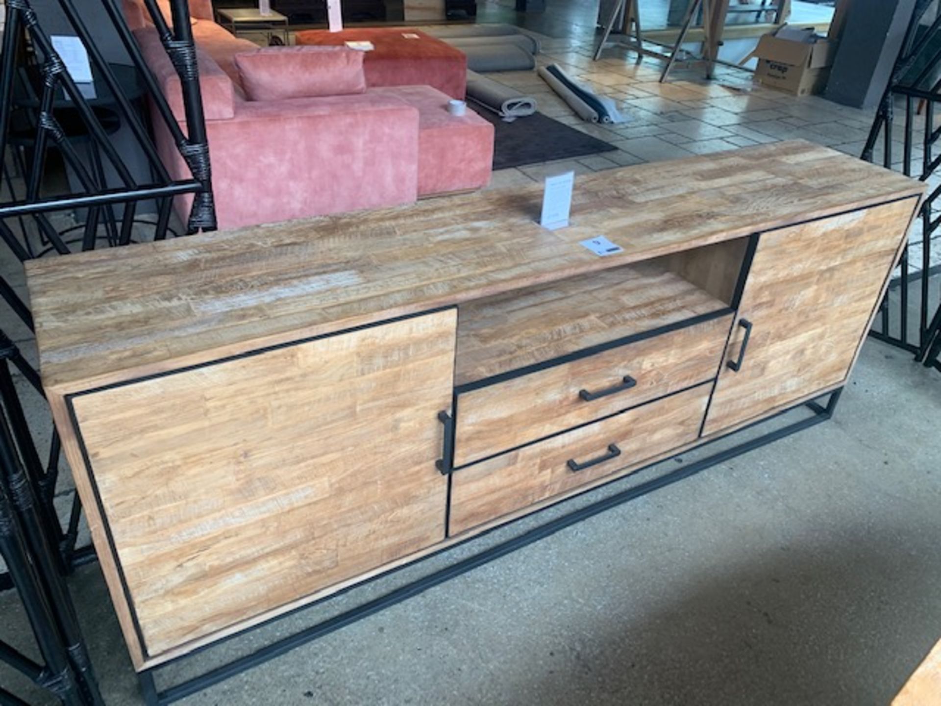 Lombok Baxter Bond untreated teak wood sideboard W210cm D42cm H80cm RRP £1390