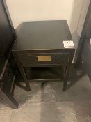 Two Lombok Bedside Tables solid ash finished in traditional black lacquer W40cm D40cm H60cm (RRP £