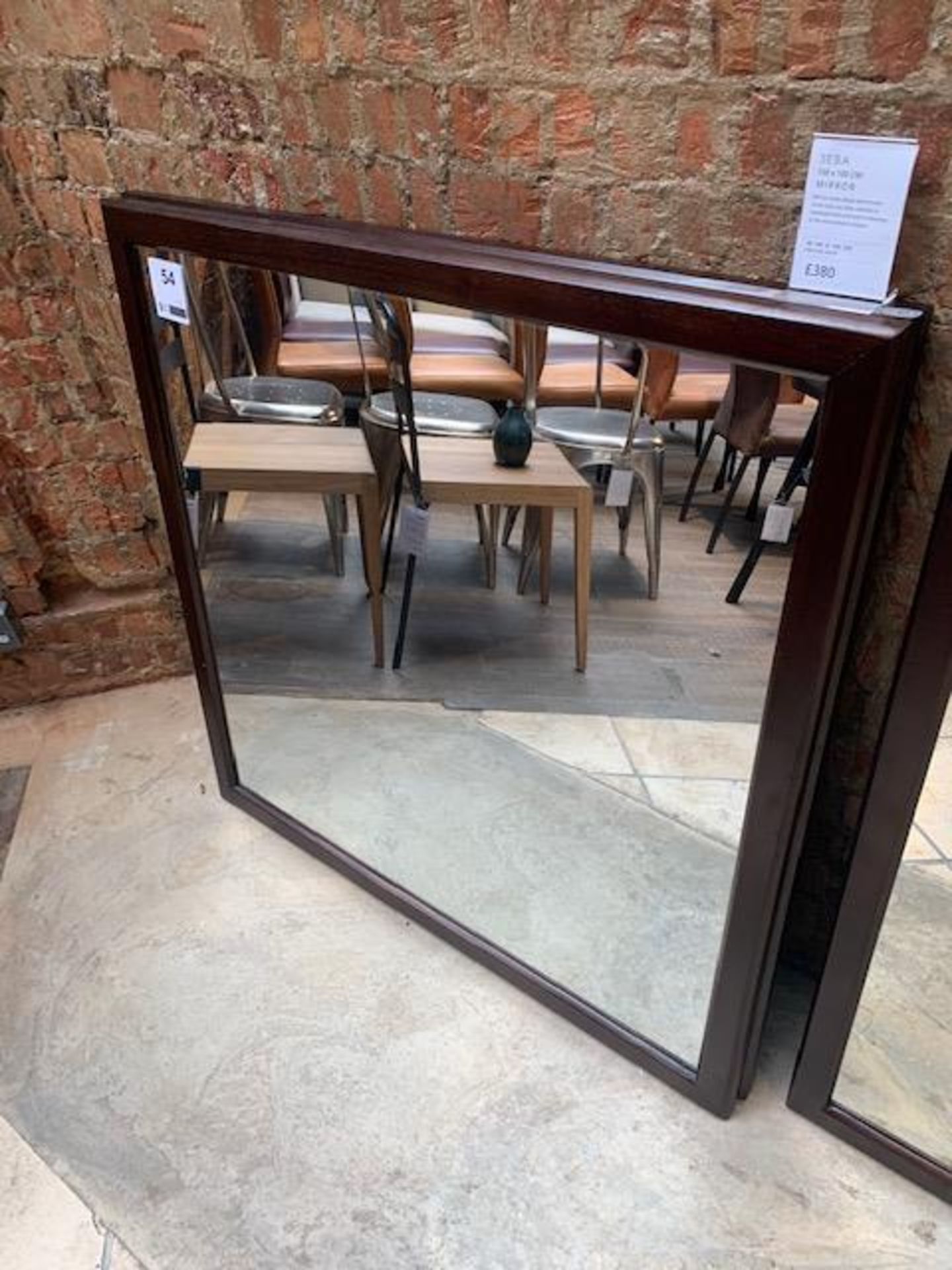 Two Lombok Seba solid small teak mirrors 100cm x 100cm RRP £760