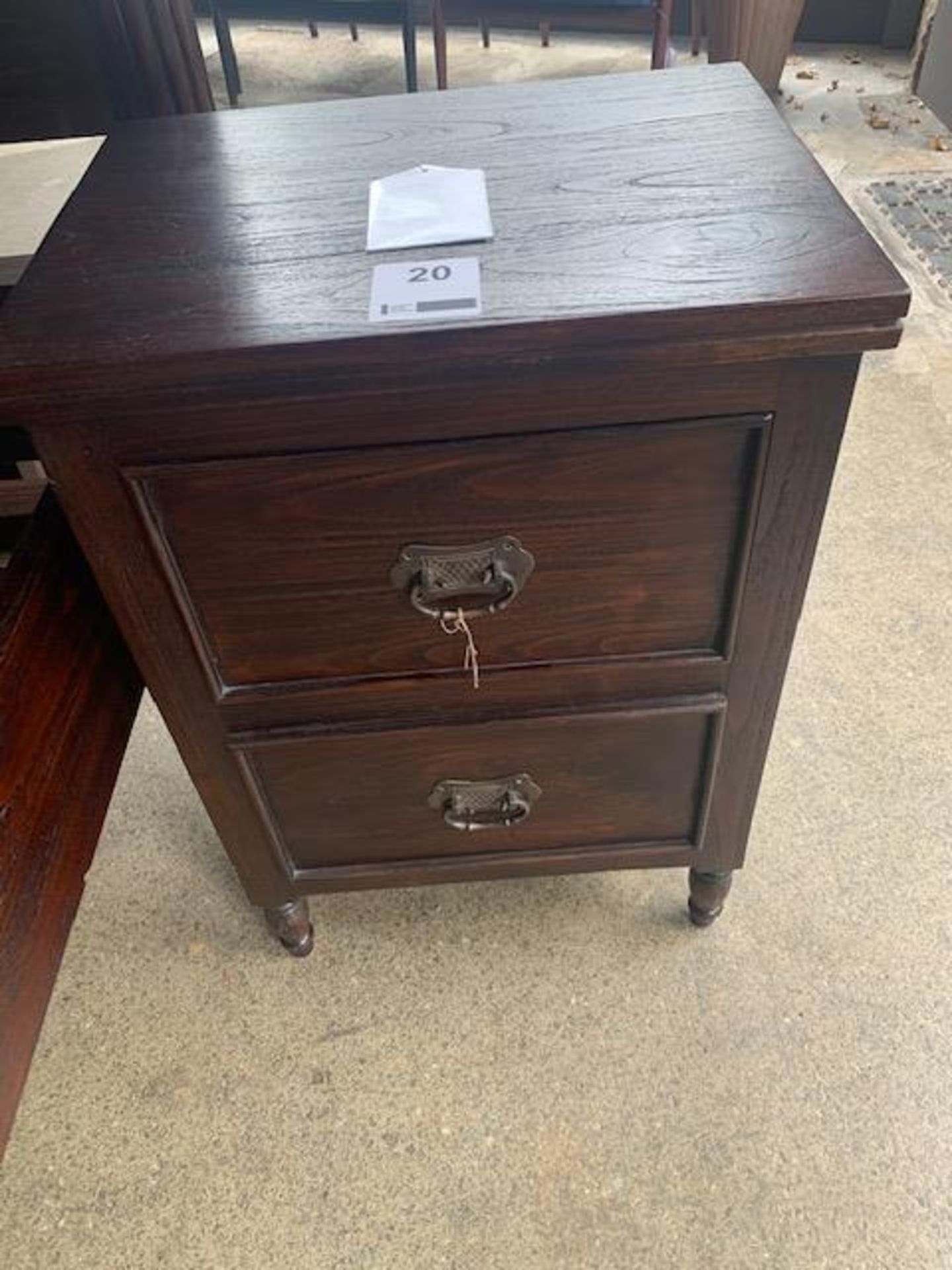 Lombok Keraton Solid Teak Carved Bedside Table W53cm D41cm H75cm RRP £525