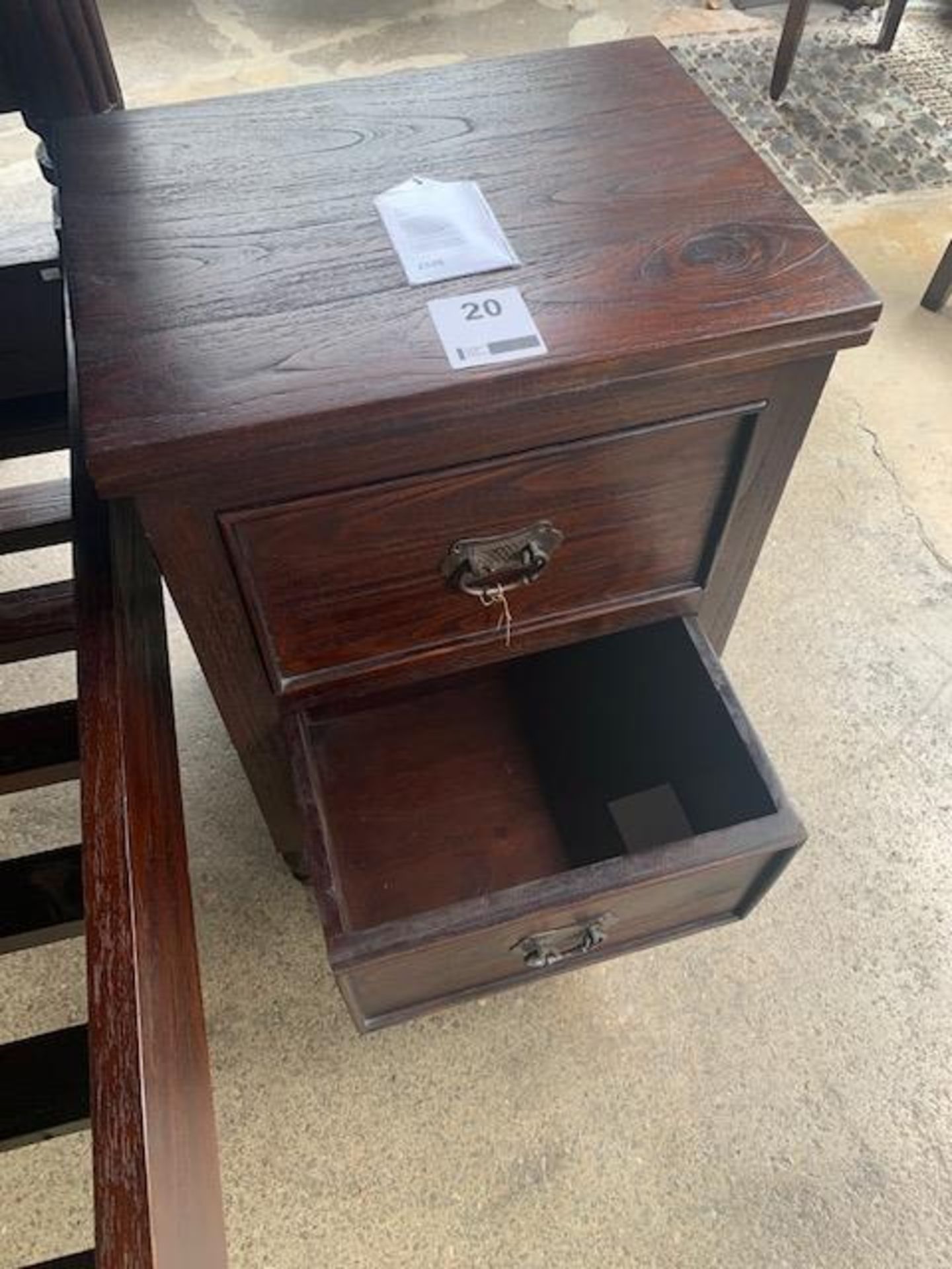 Lombok Keraton Solid Teak Carved Bedside Table W53cm D41cm H75cm RRP £525 - Image 3 of 4