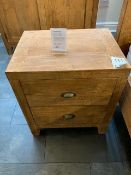 Two Lombok Sumatra large bed side table made from solid reclaimed teak W55cm D45cm H62cm (RRP £470