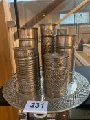 Brass candle holer tray c/w 5 candle holders (RRP £165)