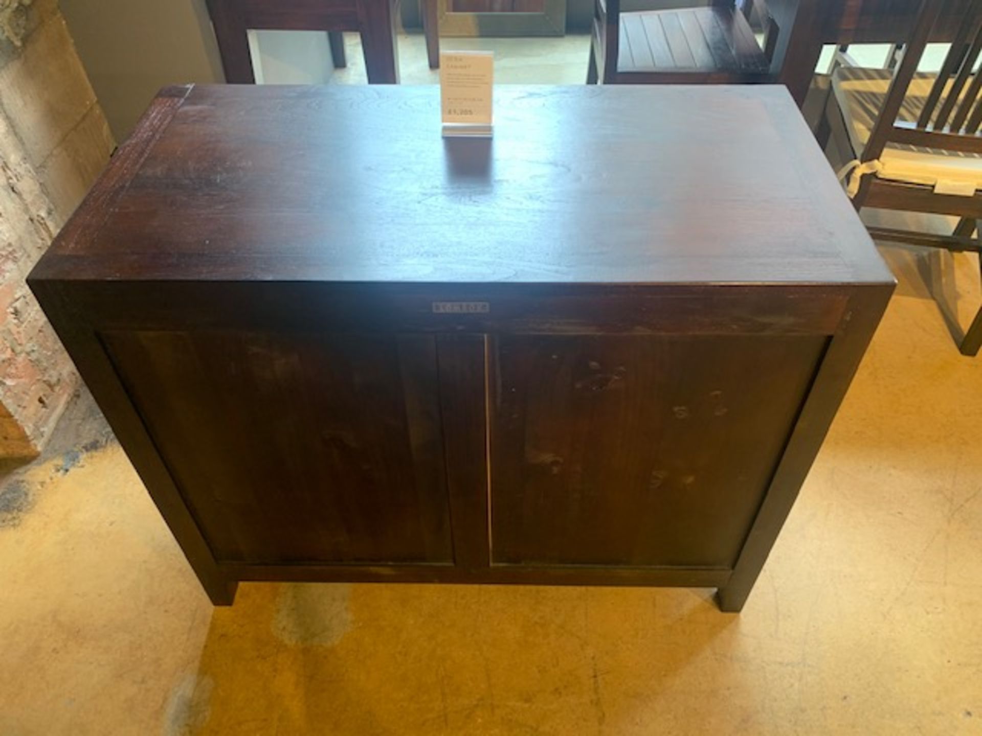 Lombok solid teak Seba side cabinet W100cm D50cm H80cm RRP £1205 - Image 3 of 4