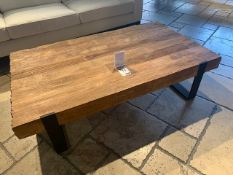 Lombok Baxter Sawn Rectangular Solid Wood Coffee Table W140cm D80cm H35cm RRP £760