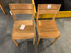 Two Lombok Suro Solid Teak and Veneer Seat dinning chairs W43cm D50cm H82cm (RRP £390 each) RRP £