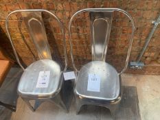 Two Lombok Artisan metal chairs mango wood & nickel-plated iron W40cm D40cm H95cm (RRP £205 each)