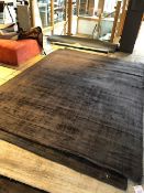 Lombok Blade 100% Viscose pile hand woven rug, colour Charcoal 200cm x 290cm (RRP £645