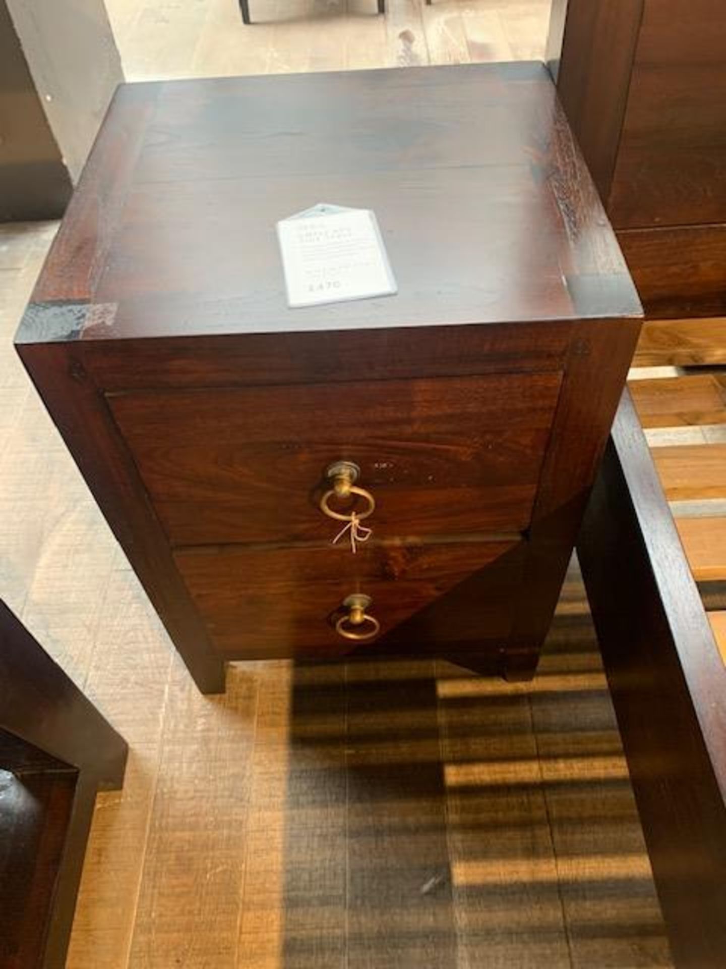 Two Lombok Seba solid teak bedside tables one small W45cm D42cm H61.5cm and one large - Image 2 of 4