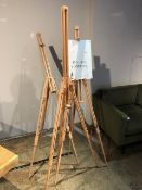 3 wooden easels