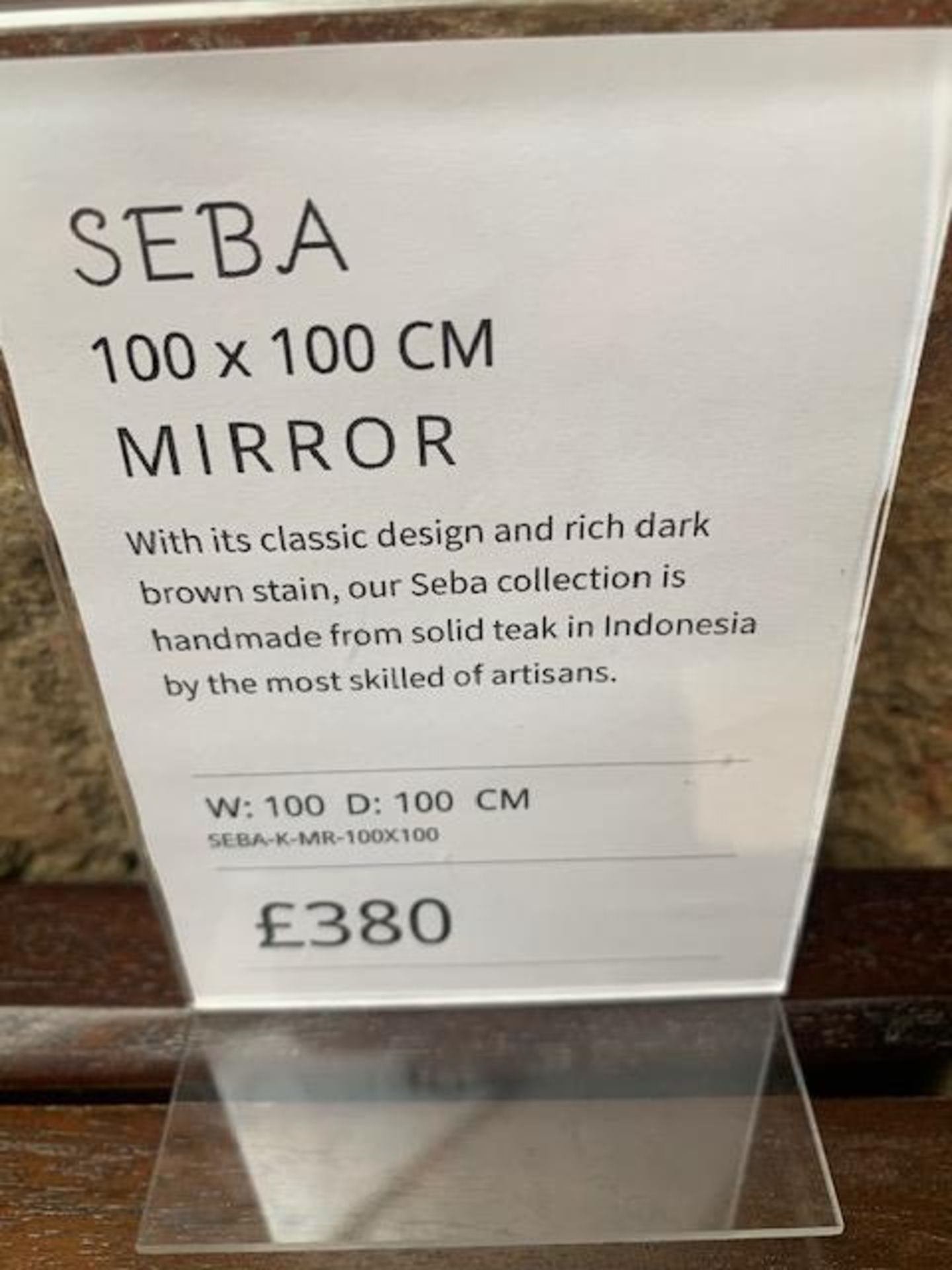 Two Lombok Seba solid small teak mirrors 100cm x 100cm RRP £760 - Image 3 of 3