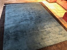 Lombok Blade 100% Viscose pile hand woven rug, colour Teal 200cm x 290cm (RRP 645)