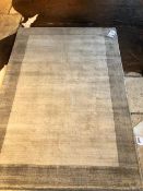 Lombok Lucien putty border rug W 120cm D 170cm (RRP £265)