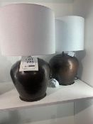 2 x Lombok Bola copper lamps c/w shades (RRP £125 each) (RRP £250)