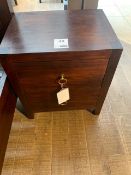 Two Lombok Seba solid teak bedside tables one small W45cm D42cm H61.5cm and one large