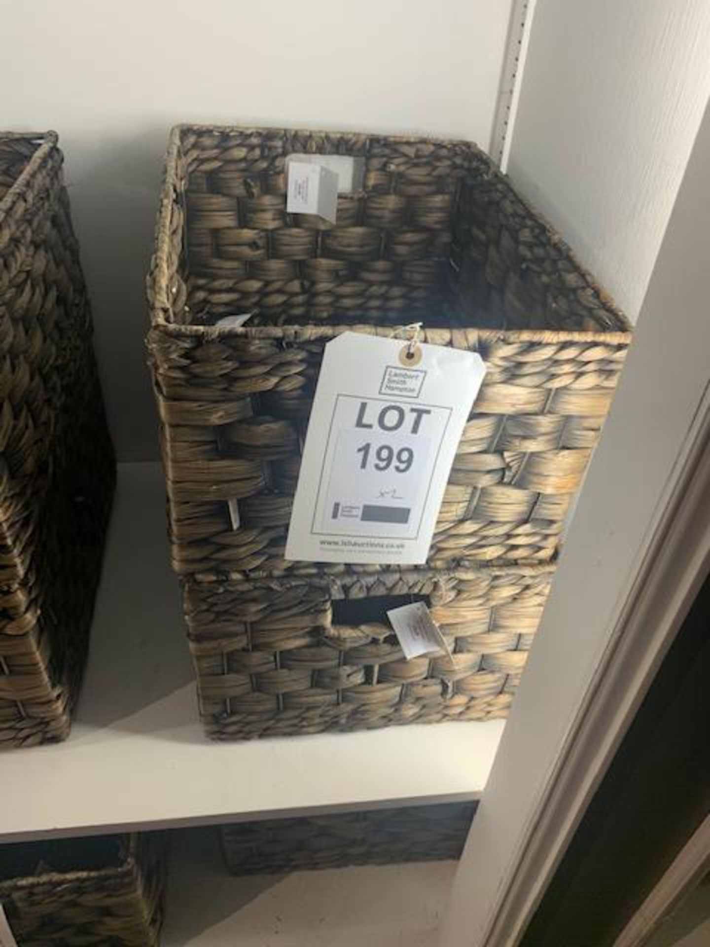 2 x Lombok water hyacinth shelf storage baskets (RRP £35 each) (RRP £70)