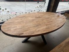 Lombok Baxter oval teak top oval dining table W250 D125cm H78cm RRP £2050